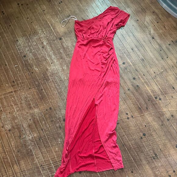 Lulu’s Take Me Out one shoulder knit elegant maxi dress - Picture 3 of 5